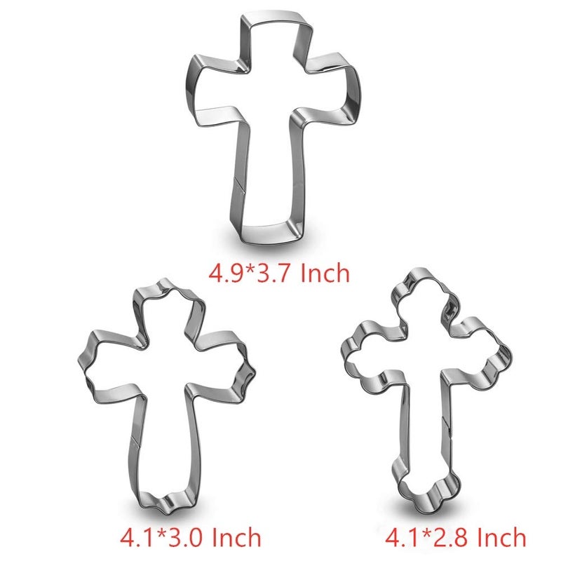 Maykito Cross Cookie Cutter 4 Inch Set -5 Pieces in Different Shapes Stainless Steel - Image 2
